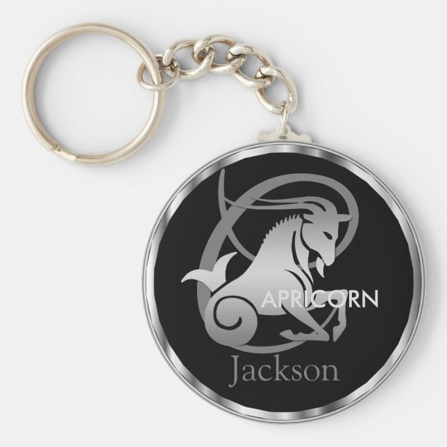 Capricorn the Goat - Zodiac Sign Key Ring (Front)