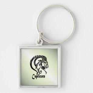 Capricorn the Sea Goat Zodiac Green Key Ring