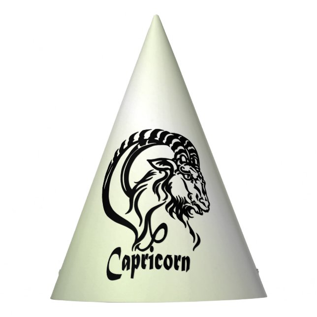Capricorn the Sea Goat Zodiac Green Party Hat (Front)