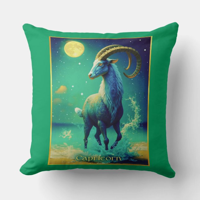 Capricorn the Sea Goat Zodiac Sign Cushion (Front)