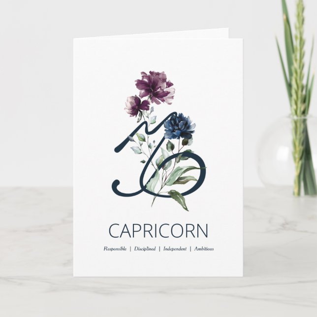 Capricorn Traits Birthday Card (Front)