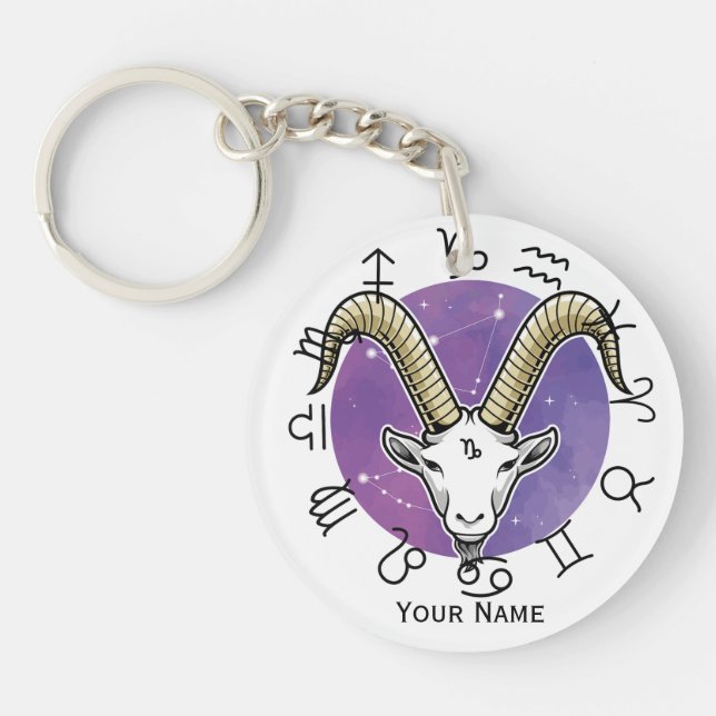 Capricorn & Virgo Acrylic Keychain (Front)