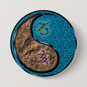 Capricorn & Water Boar 7.5 Cm Round Badge