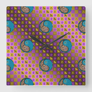 Capricorn & Water Boar Square Wall Clock