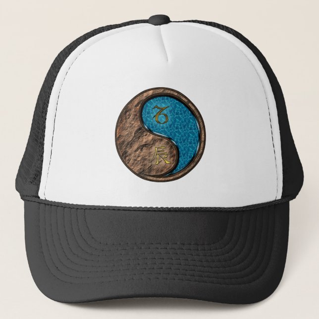 Capricorn & Water Dragon Trucker Hat (Front)