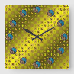 Capricorn & Water Monkey Square Wall Clock