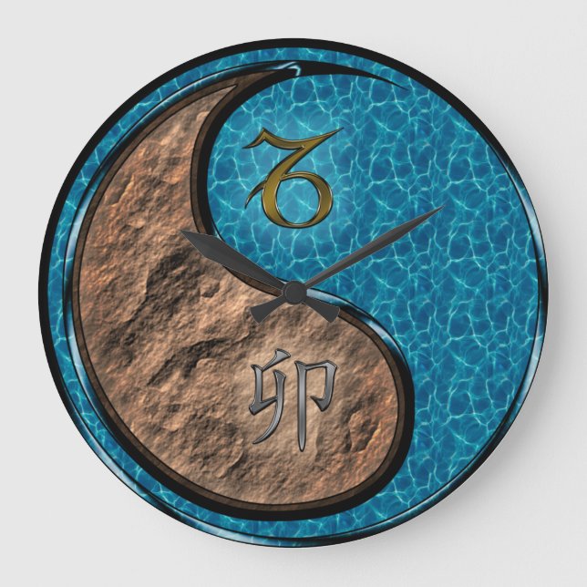 Capricorn & Water Rabbit Large Clock (Front)