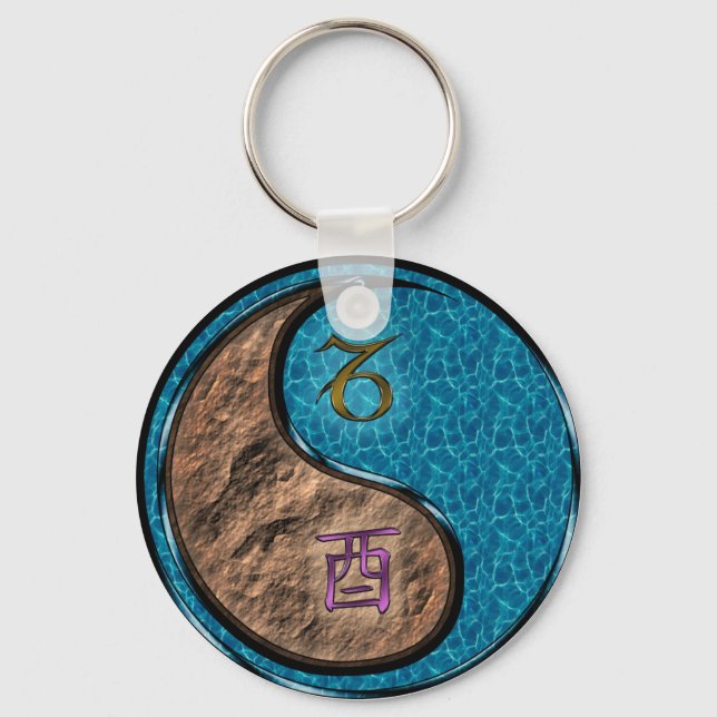 Capricorn & Water Rooster Key Ring (Front)