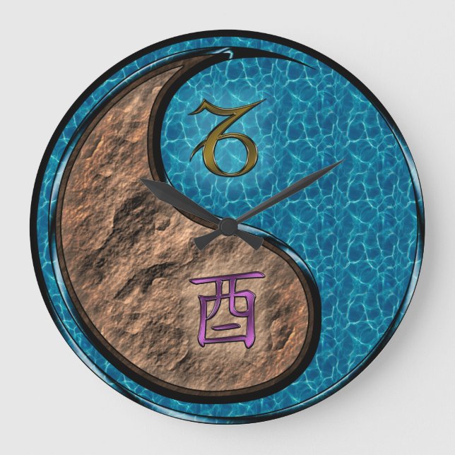 Capricorn & Water Rooster Large Clock (Front)