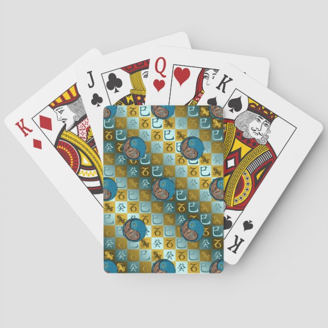 Capricorn & Water Snake Playing Cards (Back)