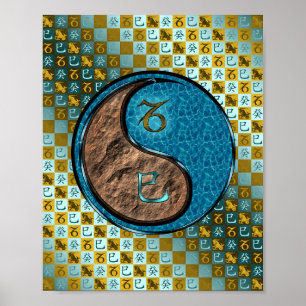 Capricorn & Water Snake Poster
