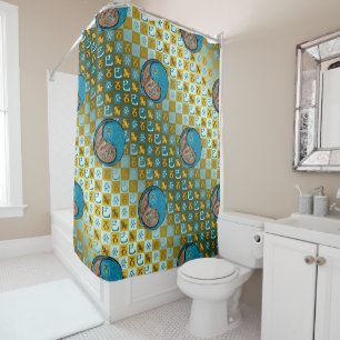 Capricorn & Water Snake Shower Curtain