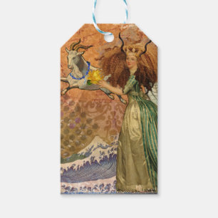 Capricorn Woman Goat Whimsical Fun Gift Tags