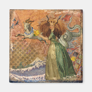 Capricorn Woman Goat Whimsical Fun Magnet