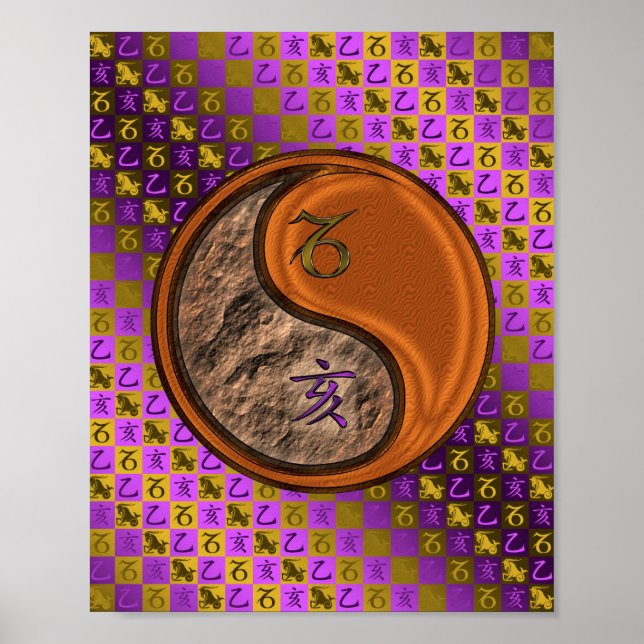 Capricorn & Wood Boar Poster (Front)