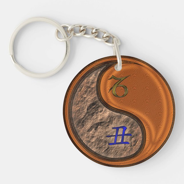 Capricorn & Wood Ox Acrylic Keychain (Front)