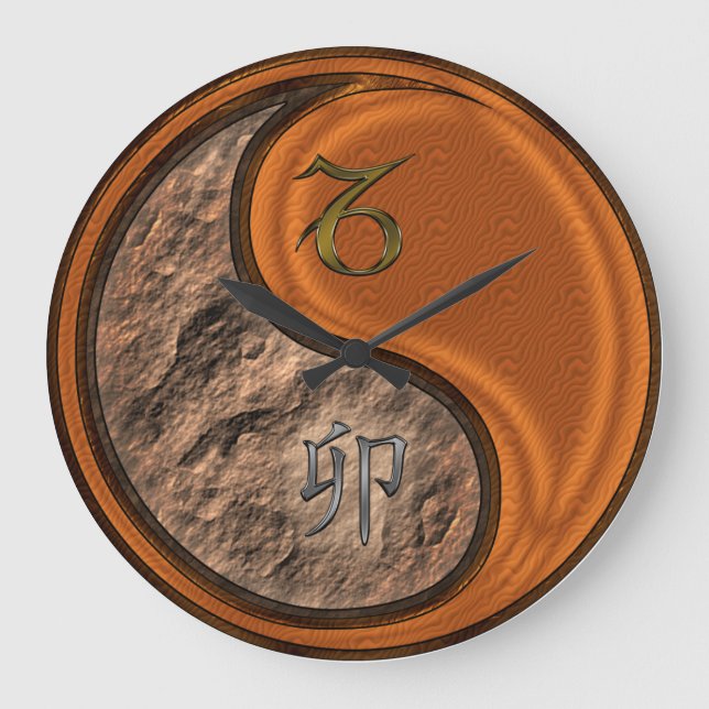 Capricorn & Wood Rabbit Large Clock (Front)