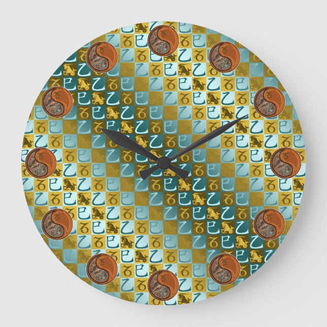 Capricorn & Wood Snake Large Clock (Front)
