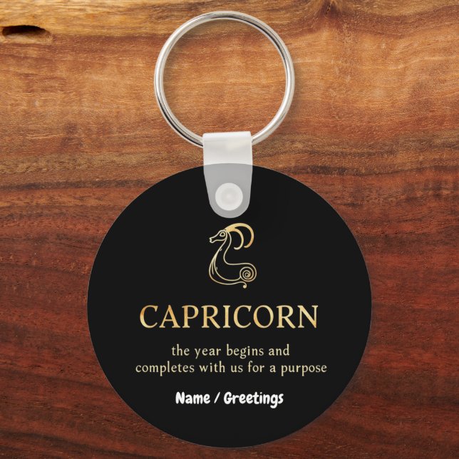 Capricorn Year Begins & Ends With Us Customisable Key Ring (Front)