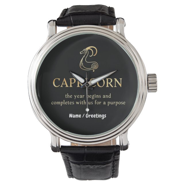 Capricorn Year Begins & Ends With Us Customisable Watch (Front)