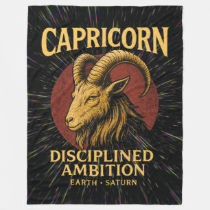 Capricorn Zodiac 80's Rock Band Inspired Astrology Fleece Blanket