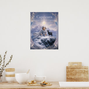 Capricorn Zodiac Art   Dreamy Astrology Col. Poster