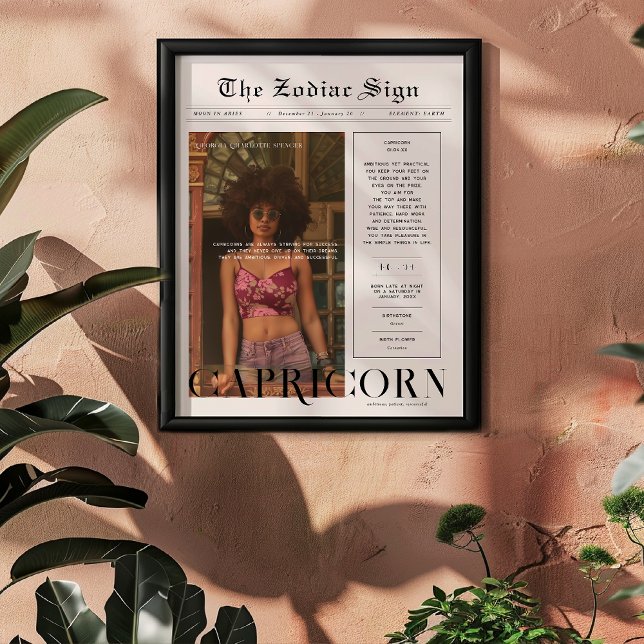 Capricorn | Zodiac Astrology Photo Newspaper Poster (Creator Uploaded)