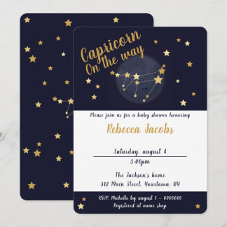 Capricorn zodiac Baby Shower Invitation