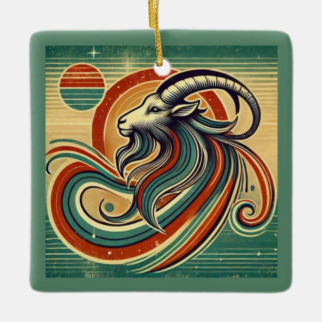 Capricorn Zodiac Christmas Ornament  (Front)