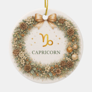 Capricorn Zodiac Christmas Ornament – Elegant Wint
