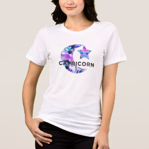Capricorn Zodiac Crescent Moon Star Collage Art Tri-Blend Shirt