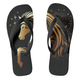 Capricorn Zodiac Gold Horse Astrology Jandals