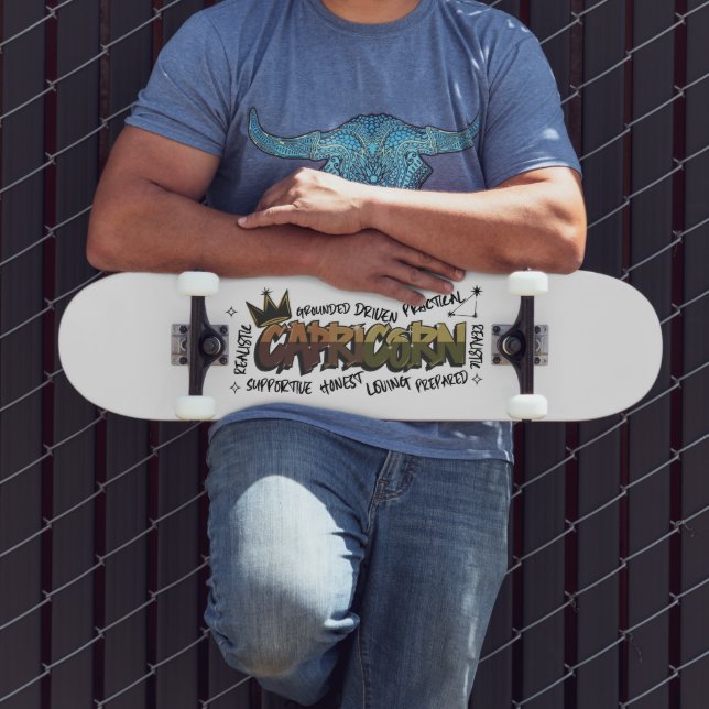 Capricorn Zodiac Graffiti  Skateboard (Outdoor 3)