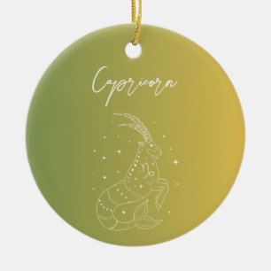 Capricorn zodiac horoscope star sign gradient ceramic tree decoration