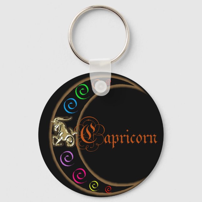 Capricorn Zodiac Moon Key Ring (Front)