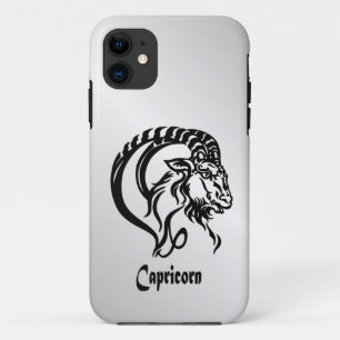 Capricorn Zodiac Sign and Symbol Silver Case-Mate iPhone Case