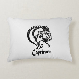 Capricorn Zodiac Sign and Symbol Silver Decorative Cushion