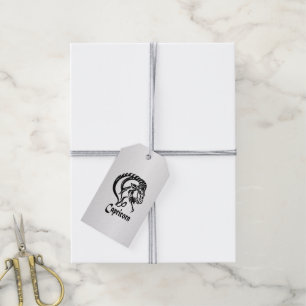 Capricorn Zodiac Sign and Symbol Silver Gift Tags