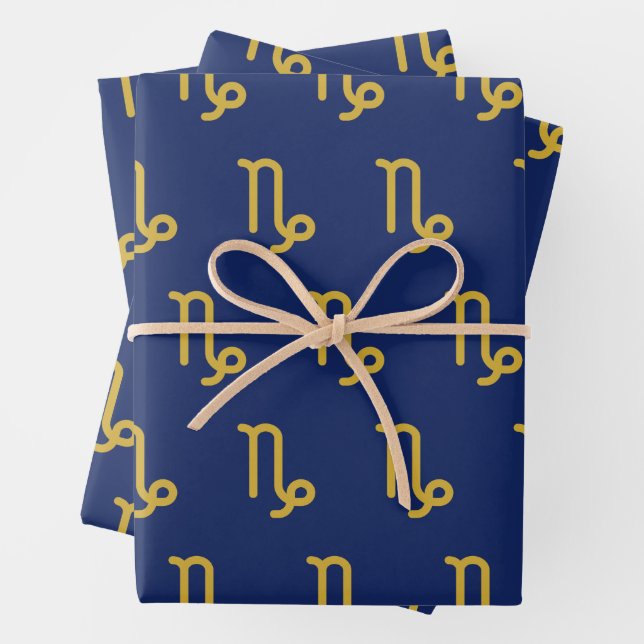 Capricorn Zodiac Sign Astrological Wrapping Paper Sheet (In situ)