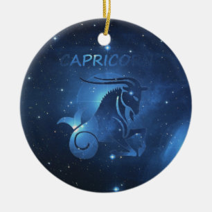 Capricorn zodiac sign ceramic tree decoration