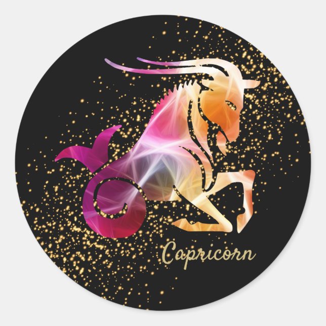 Capricorn - Zodiac Sign Classic Round Sticker (Front)