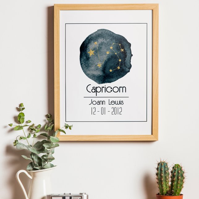 Capricorn Zodiac Sign: Custom Name & Birthday Poster (Creator Uploaded)