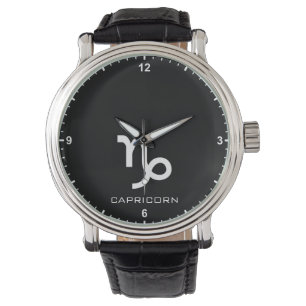 Capricorn Zodiac Sign Custom Name Text Simple Watch