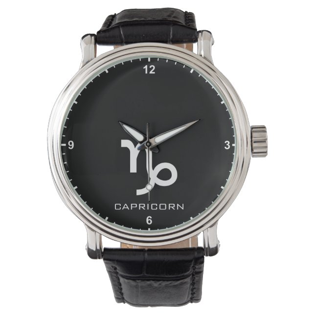 Capricorn Zodiac Sign Custom Name Text Simple Watch (Front)