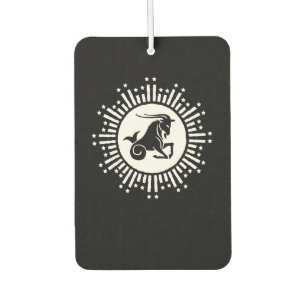 Capricorn Zodiac Sign Goat Cosmic Starburst Design Car Air Freshener