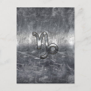 Capricorn Zodiac Sign in grunge distressed  style Postcard