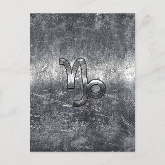 Capricorn Zodiac Sign in grunge distressed  style Postcard (Front)