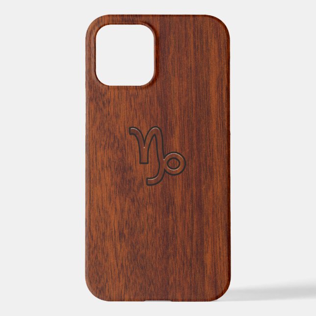 Capricorn Zodiac Sign in Mahogany Style iPhone Case (Back)