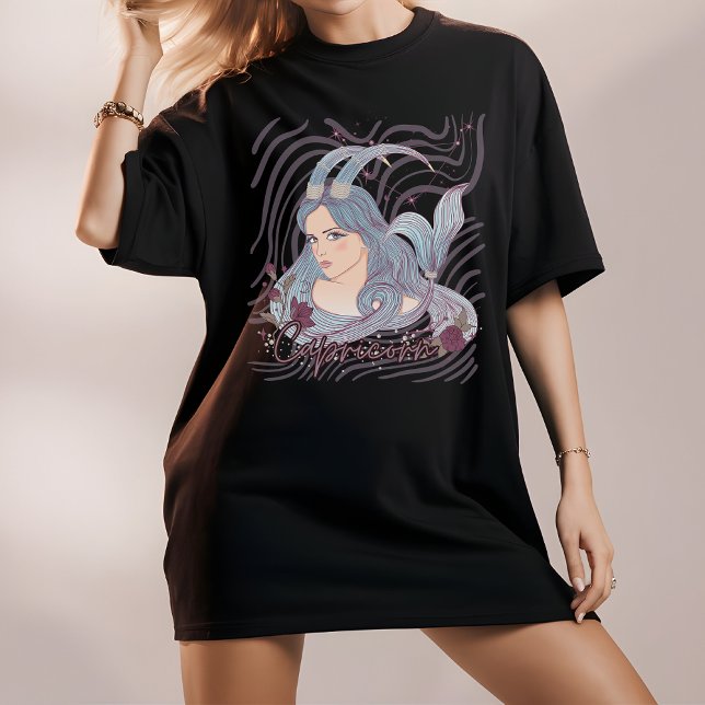 Capricorn Zodiac Sign, January Astrology Aesthetic T-Shirt (Creator Uploaded)