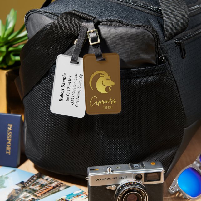 Capricorn Zodiac Sign Luggage Tag (Front & Back)